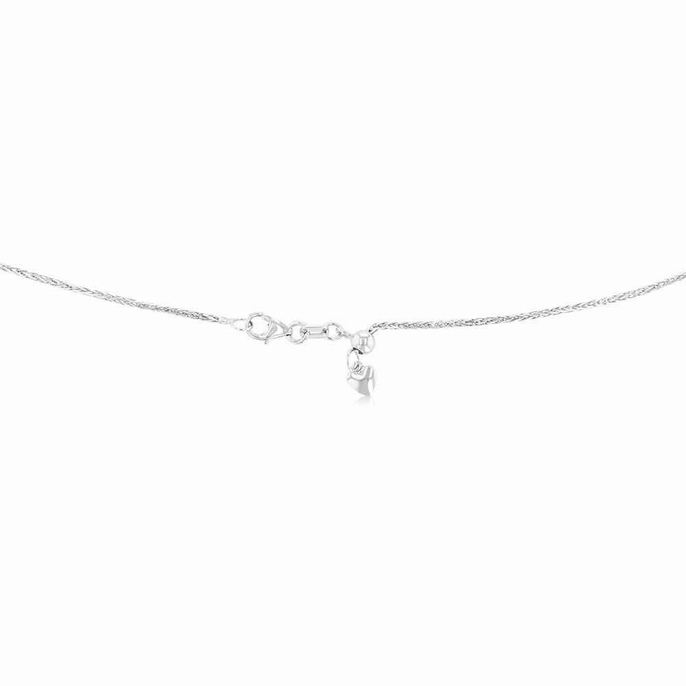 9ct Alluring White Gold Wheat Chain