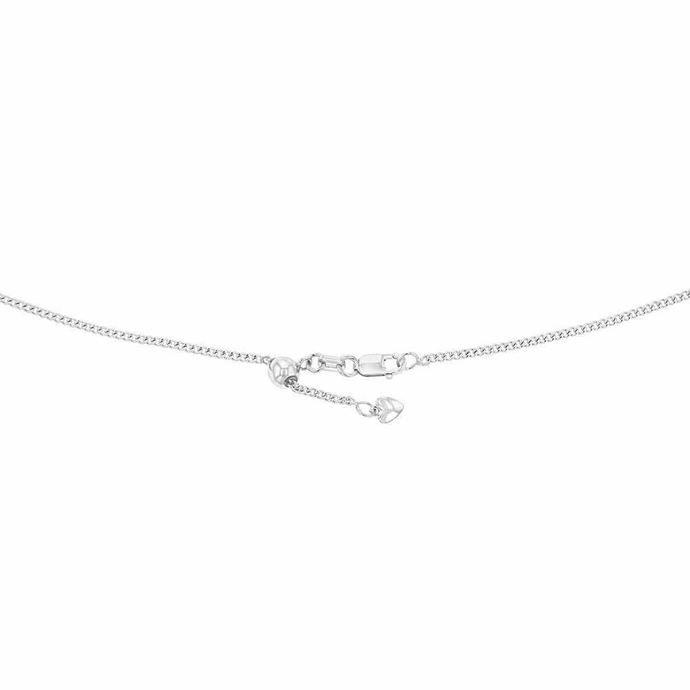9ct Charming White Gold Silver Filled Curb Chain