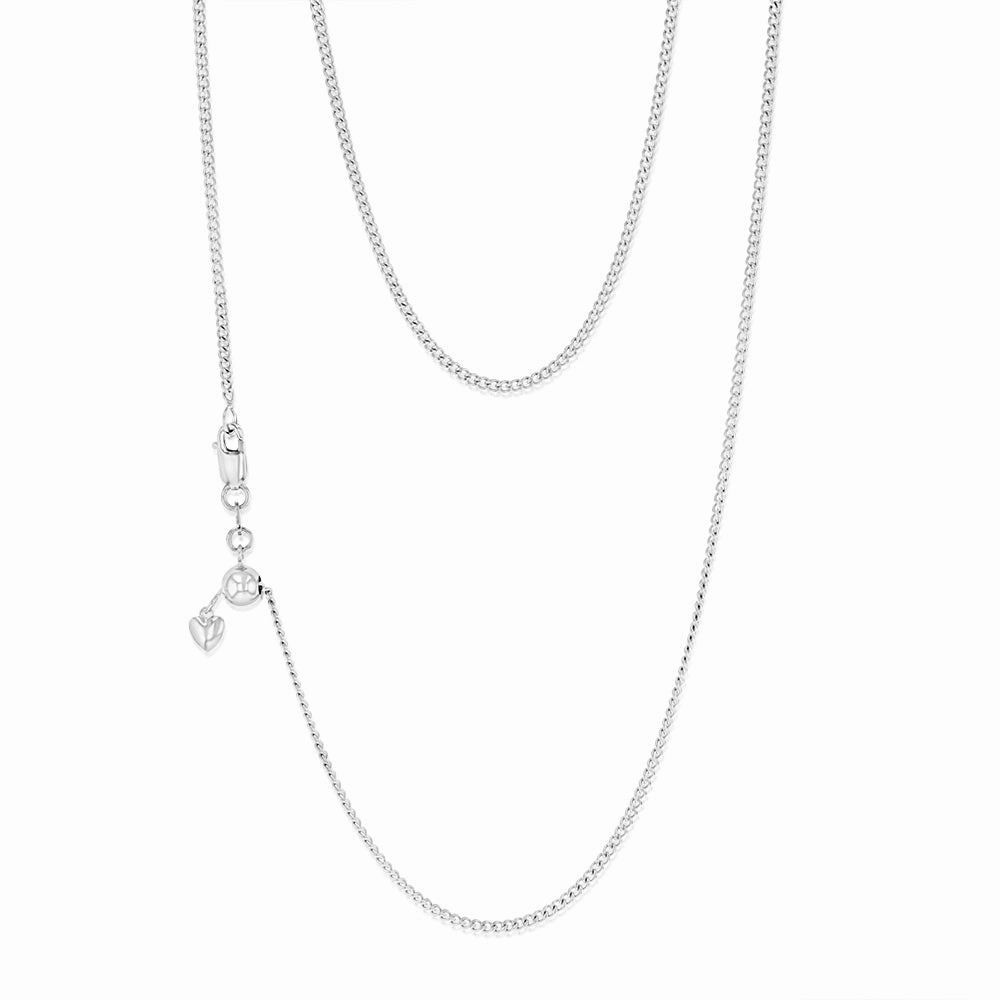 9ct Charming White Gold Silver Filled Curb Chain