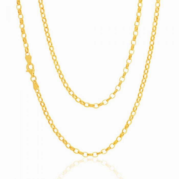 9ct Charming Yellow Solid Gold Belcher Chain
