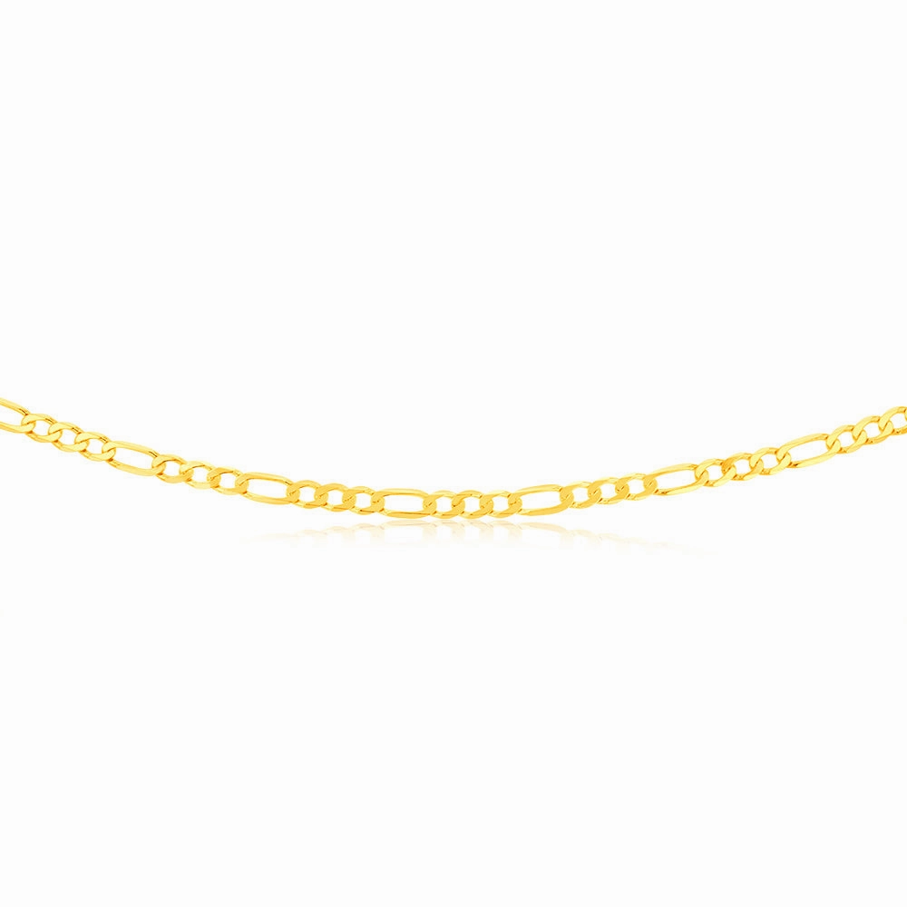 9ct Charming Yellow Solid Gold Figaro Chain