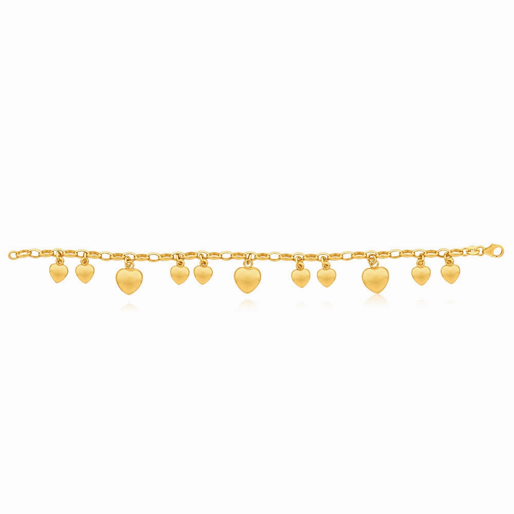 9ct Dazzling Yellow Gold Silver Filled Belcher Bracelet