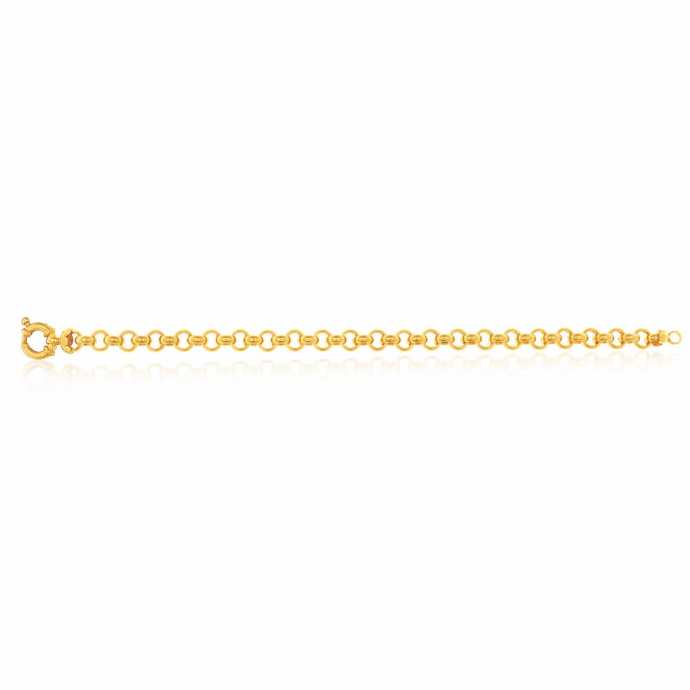 9ct Elegant Yellow Gold Silver Filled Belcher Bracelet