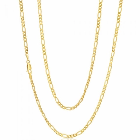 9ct Gold Filled Figaro 55cm Chain 80 Gauge