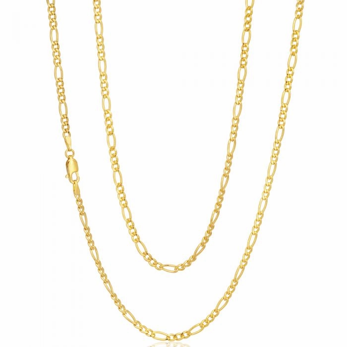 9ct Gold Filled Figaro 55cm Chain 80 Gauge