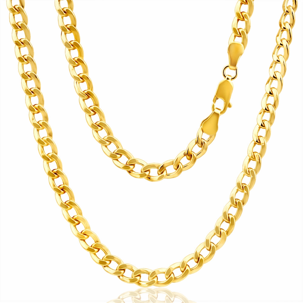 9ct Radiant Yellow Gold Copper Filled Curb Chain