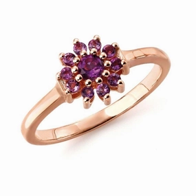 9ct Rose Gold Ameth Clust