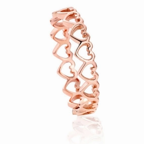 9ct Rose Gold Open Heart Stacking Ring