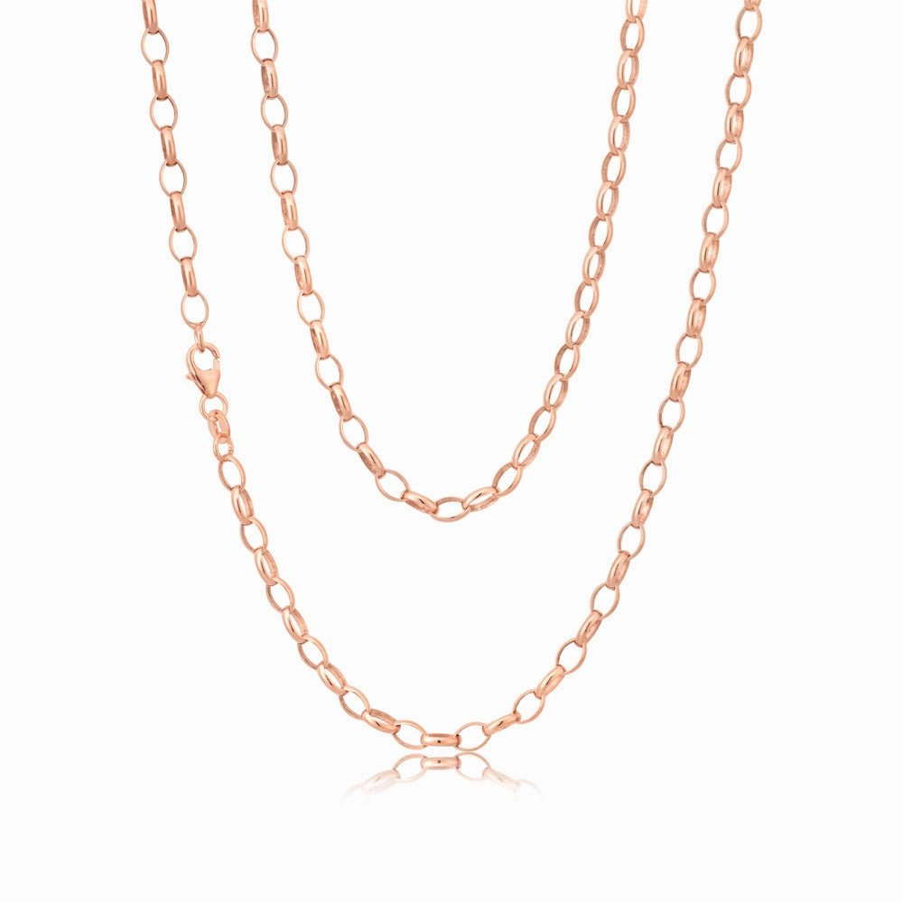 9ct Rose Gold Silverfilled 50cm Belcher Chain