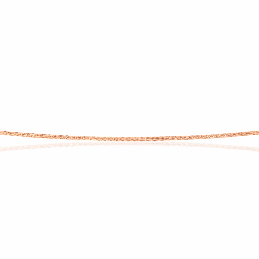 9ct Rose Gold Wheat link Extender 47cm Chain 20gauge