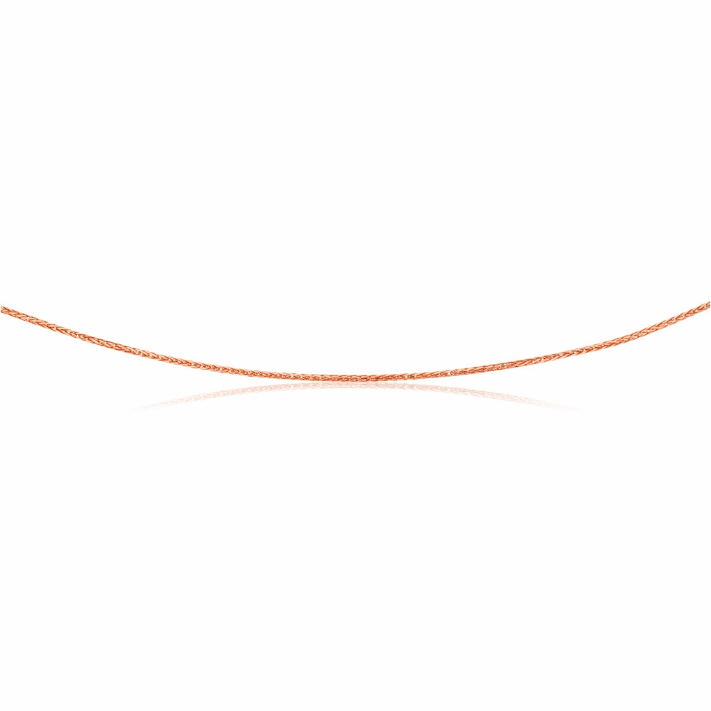 9ct Rose Gold Wheat link Extender 47cm Chain 30gauge