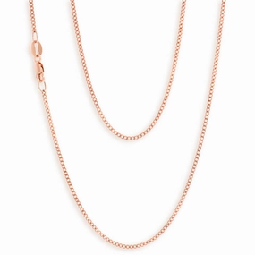 9ct Rose Solid Gold Diamond Cut 45cm 40 Gauge Curb Chain