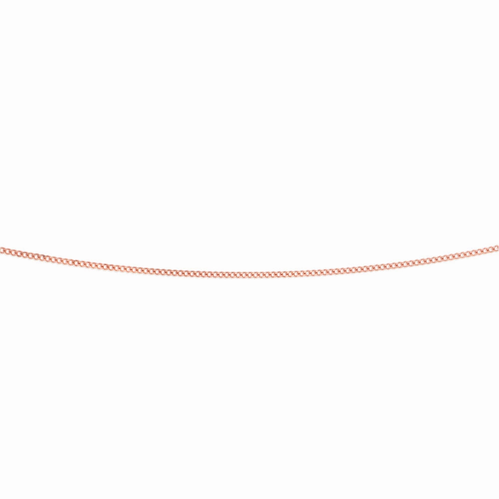 9ct Rose Solid Gold Diamond Cut 45cm 40 Gauge Curb Chain