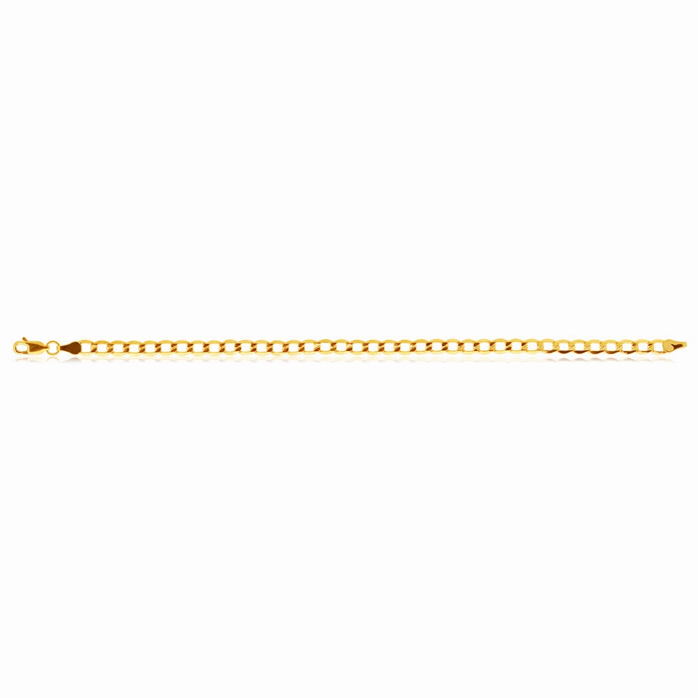 9ct Silverfilled Curb Bev 19cms 100 Gauge Bracelet