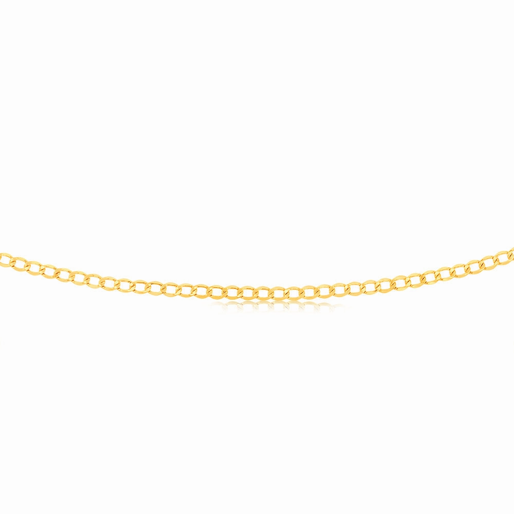 9ct Silverfilled Curb Bev 50cm 100 Gauge Chain