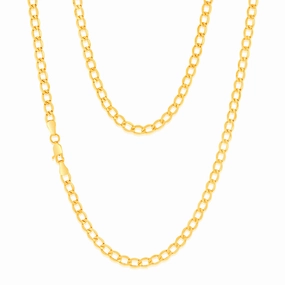 9ct Silverfilled Curb Bev 50cm 100 Gauge Chain