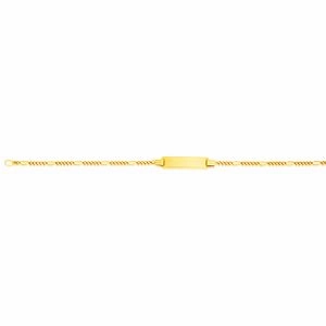 9ct Solid Yellow Gold Figaro 5:1 link with ID 16cm Bracelet