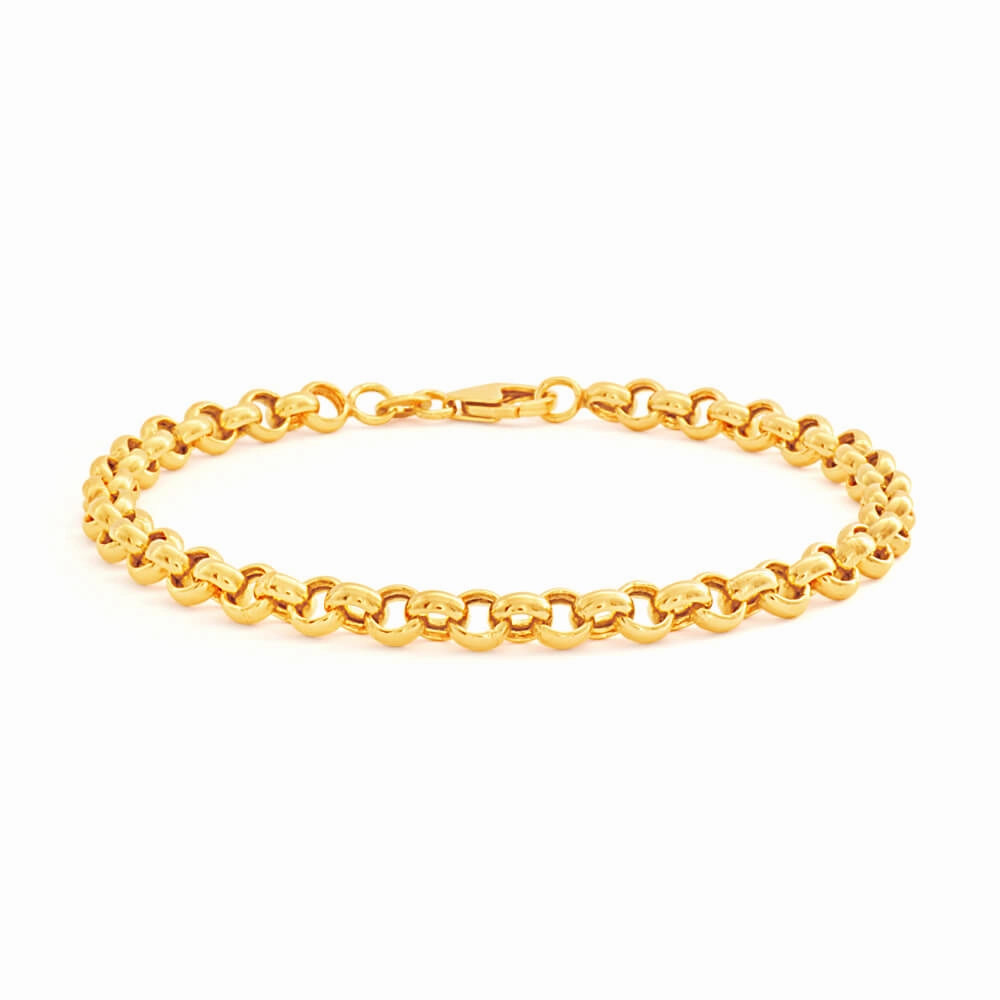 9ct Superb Yellow Gold Silver Filled Belcher Bracelet