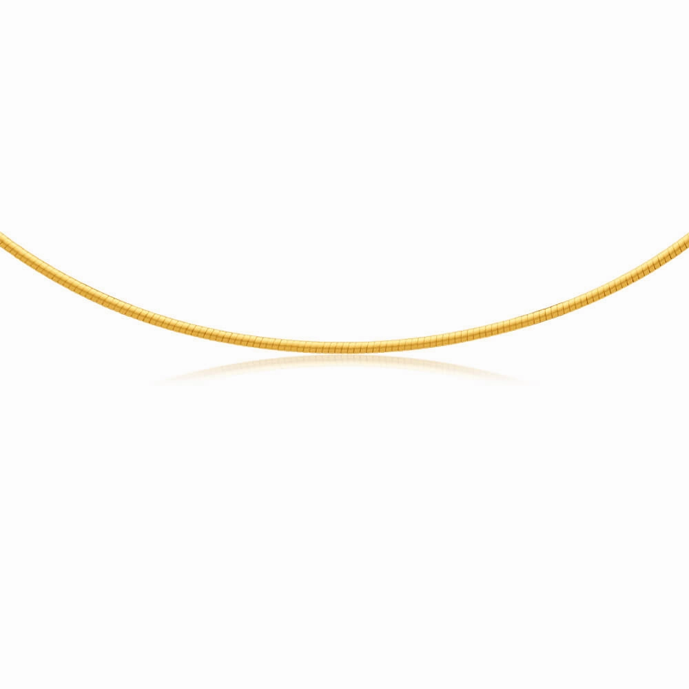 9ct White And Yellow Gold Silver Filled Reversible Omega Chain 43cm