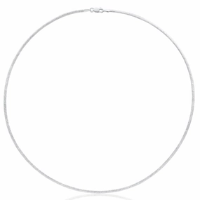 9ct White And Yellow Gold Silver Filled Reversible Omega Chain 43cm