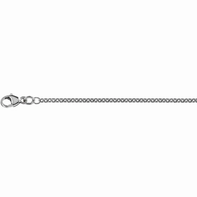 9ct white gold 16" close trace link chain