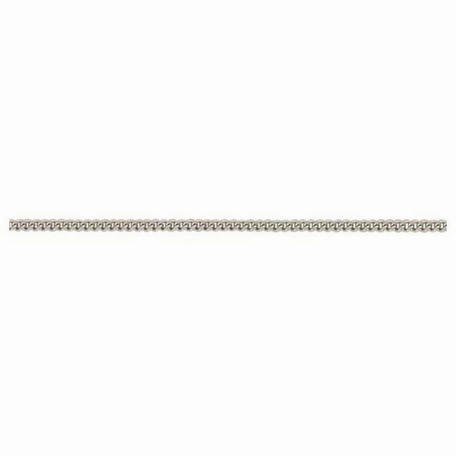 9ct White Gold 16" Filed Curb Link Necklace