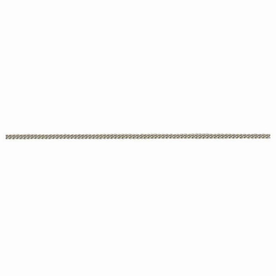 9ct White Gold 16" Filed Curb Link Necklace