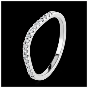 9ct White Gold  17dia Clw Set Crved