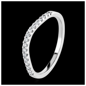 9ct White Gold  17dia Clw Set Crved
