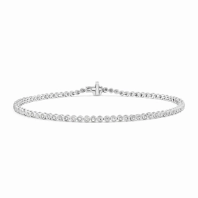 9ct White Gold 1/4 Carat Charming Fancy Tennis 18cm Bracelet
