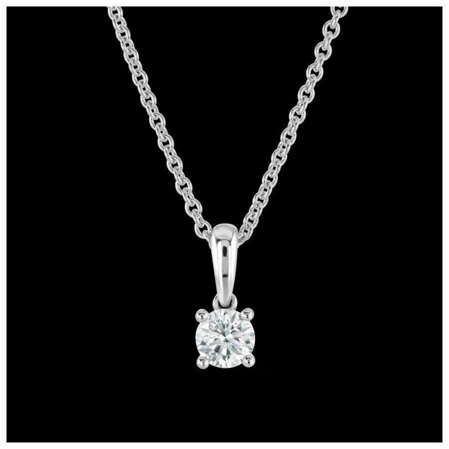 9ct White Gold 1dia-Pend-N.Chn