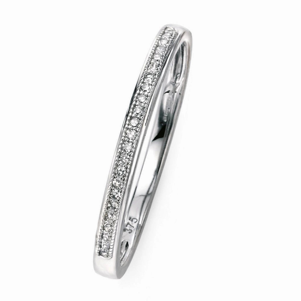 9ct White Gold Diamond Pave Eternity Ring GR512