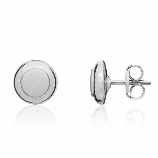 9ct White Gold Round Stud earrings