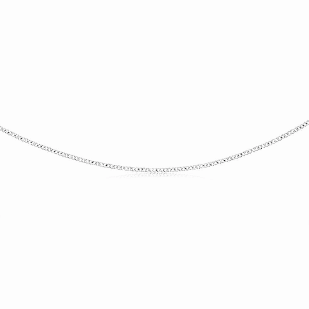 9ct White Gold Silver Filled Curb Chain