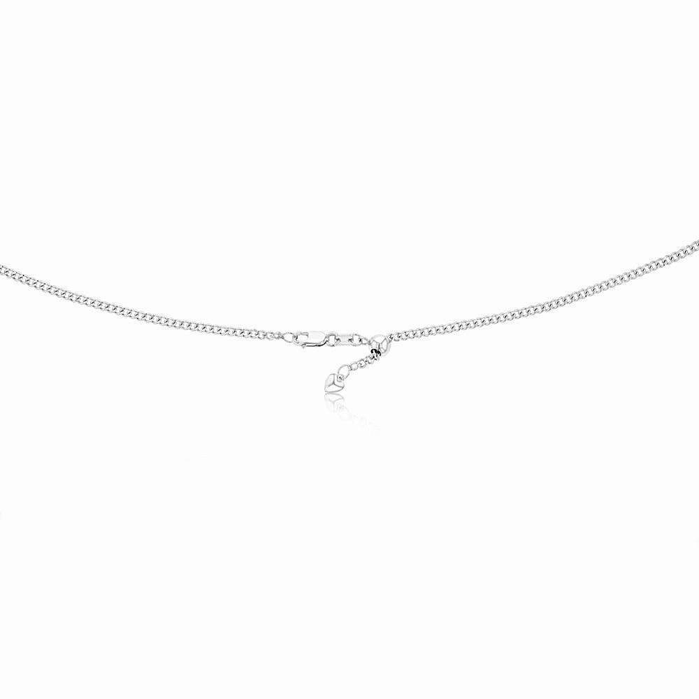 9ct White Gold Silver Filled Curb Chain