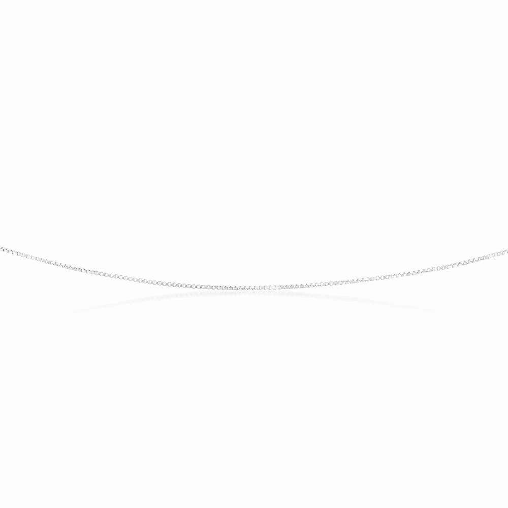 9ct White Solid Gold 15 Gauge Box 41cm Chain