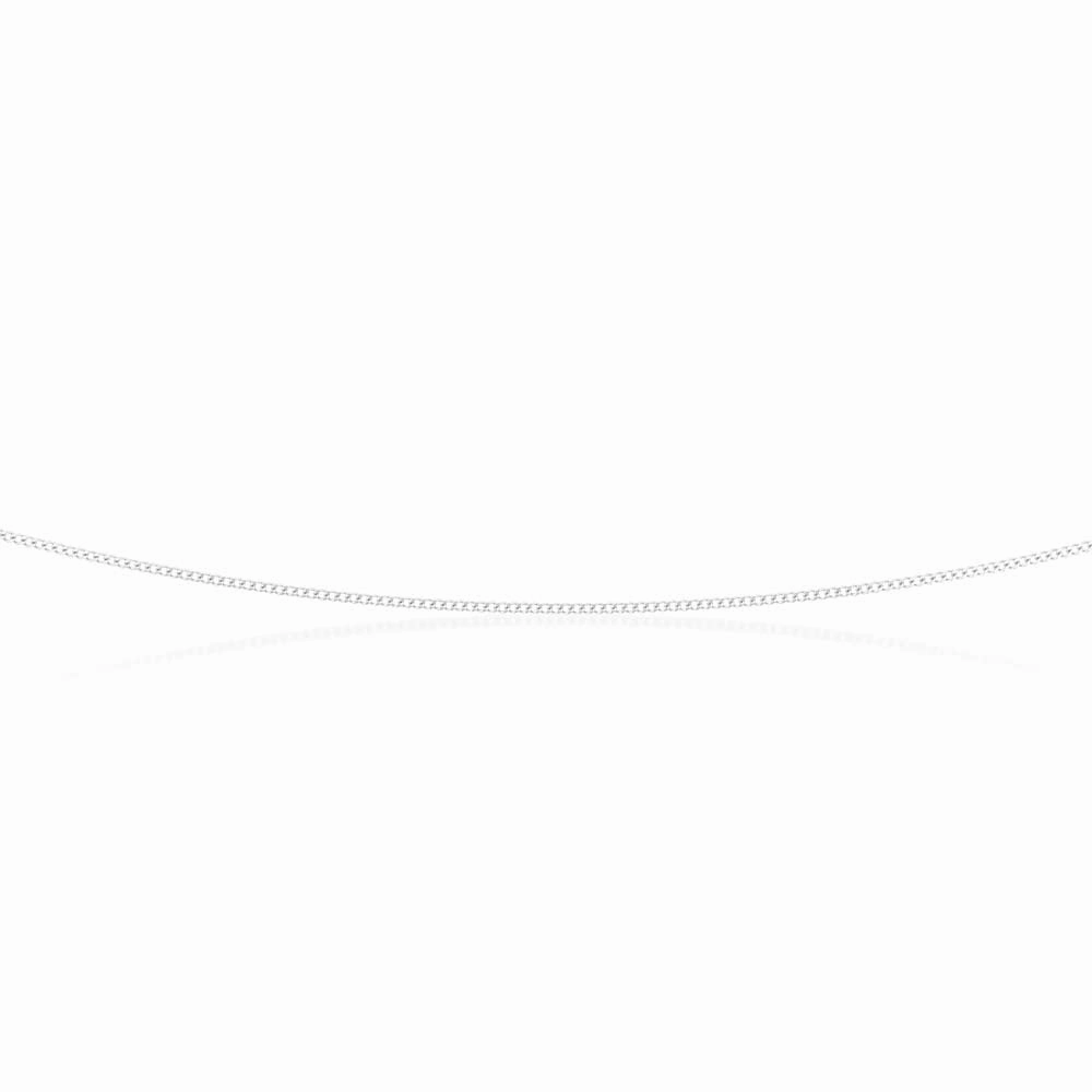 9ct White Solid Gold 31 Gauge Curb 51cm Chain