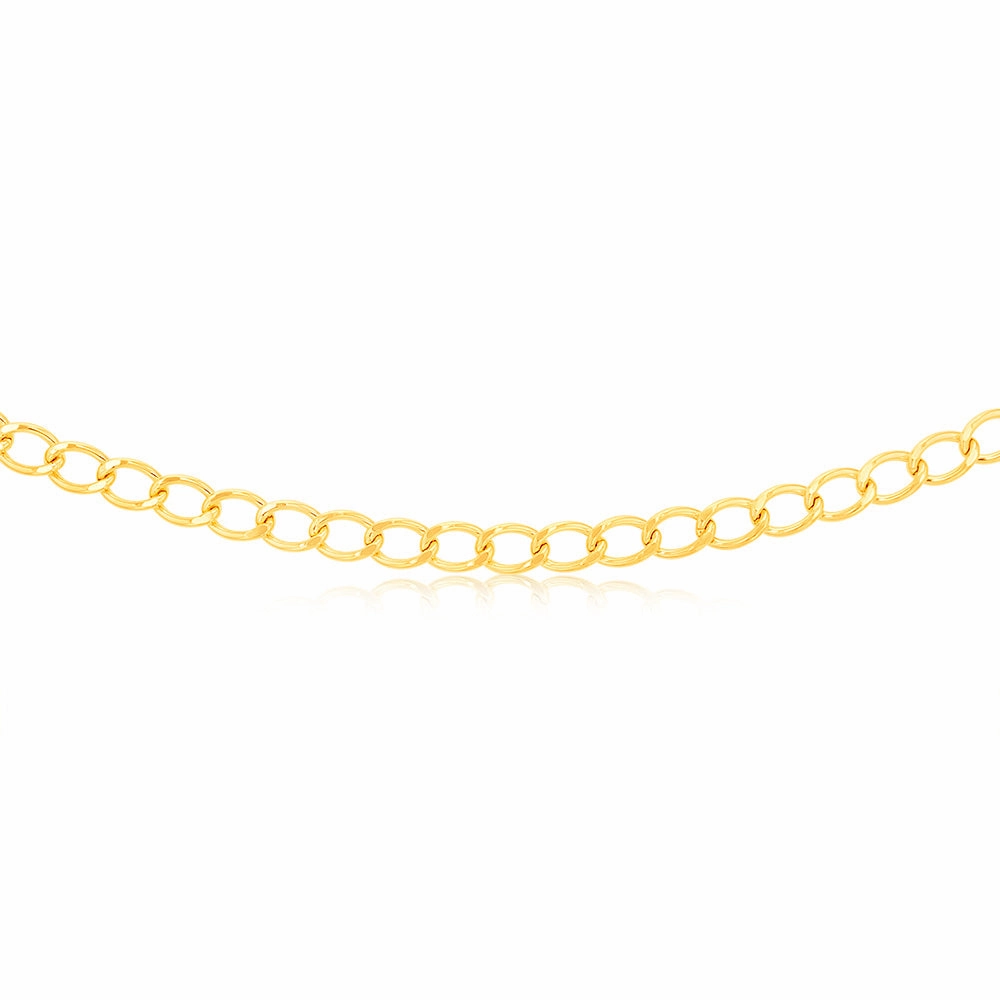 9ct Yellow Gold 150 Gauge Open Curb 50cm Chain