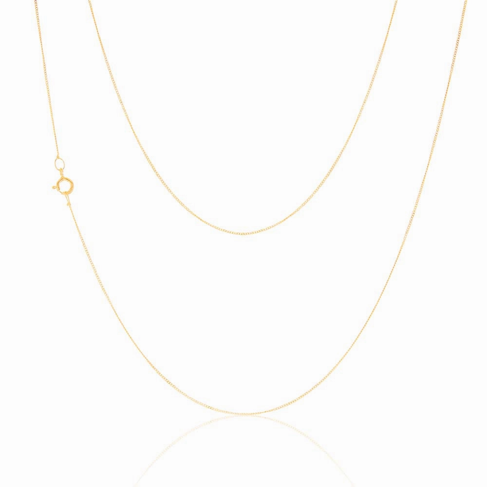 9ct Yellow Gold 18 Gauge Fine Curb 41cm Chain