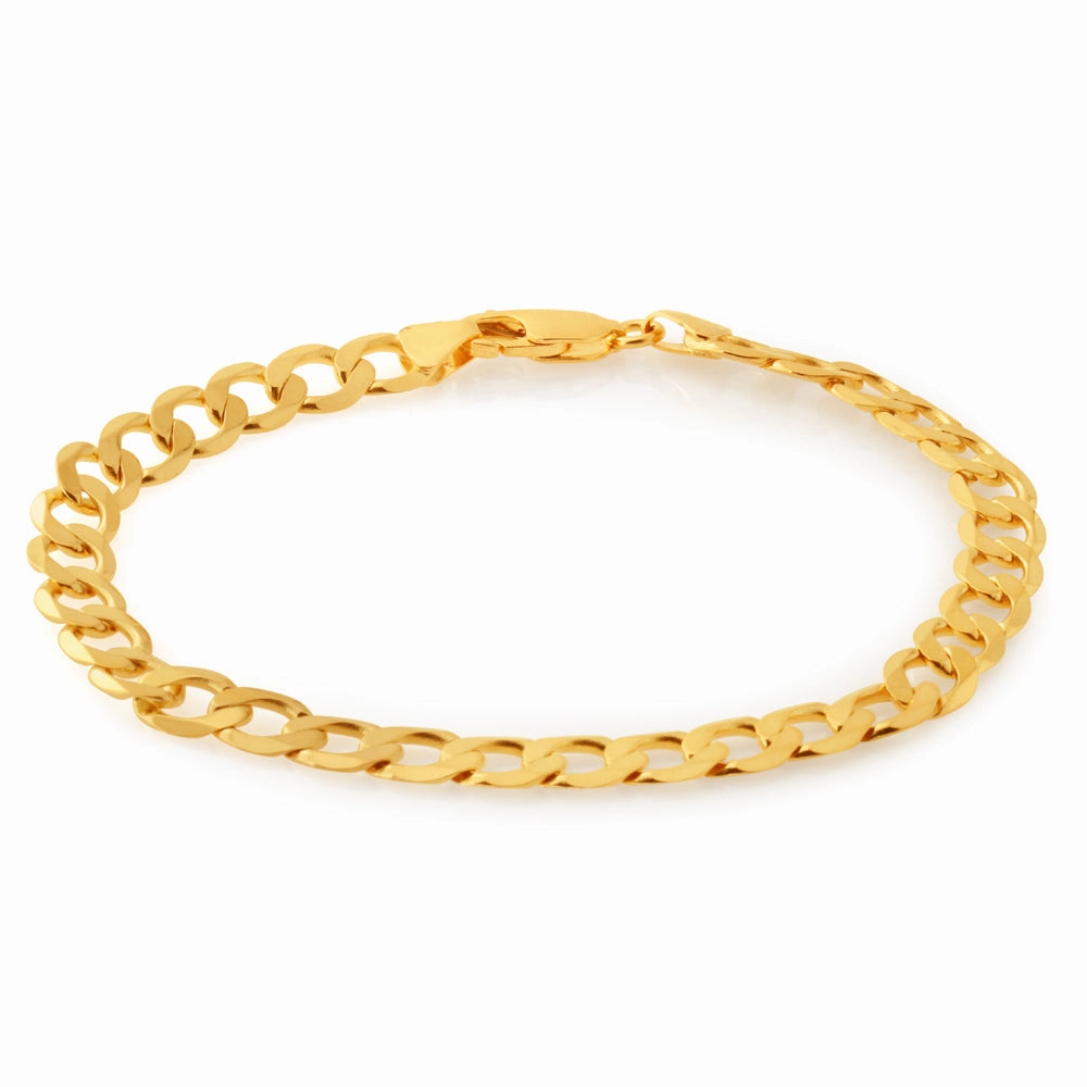 9ct Yellow Gold 21cm Curb Bracelet