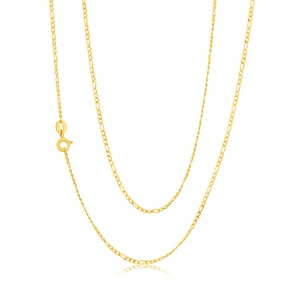 9ct Yellow Gold 3:1 Figaro 45cm Chain 40Gauge