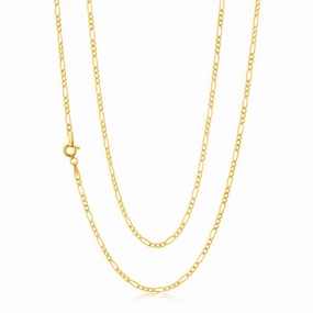 9ct Yellow Gold 3:1 Figaro 50cm Chain 50Gauge 9Y