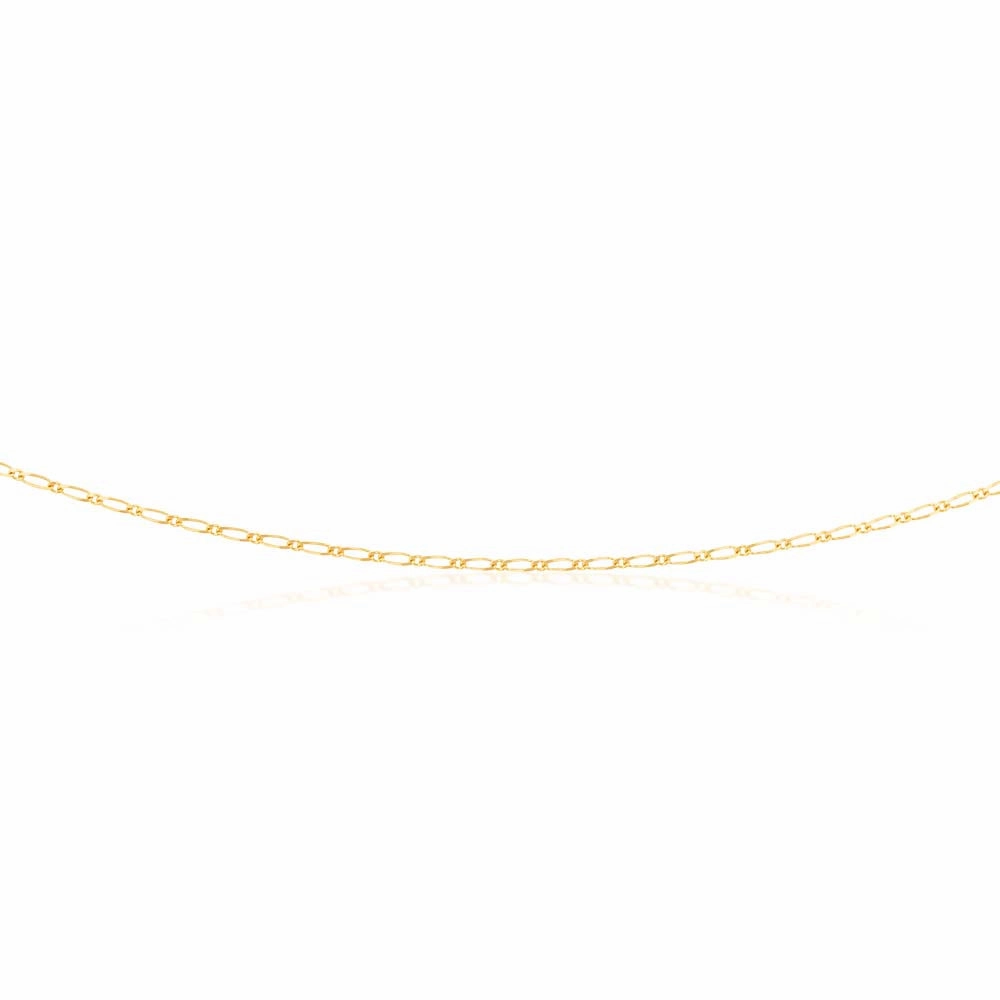 9ct Yellow Gold 40 Gauge 1:1 Figaro 46cm Chain