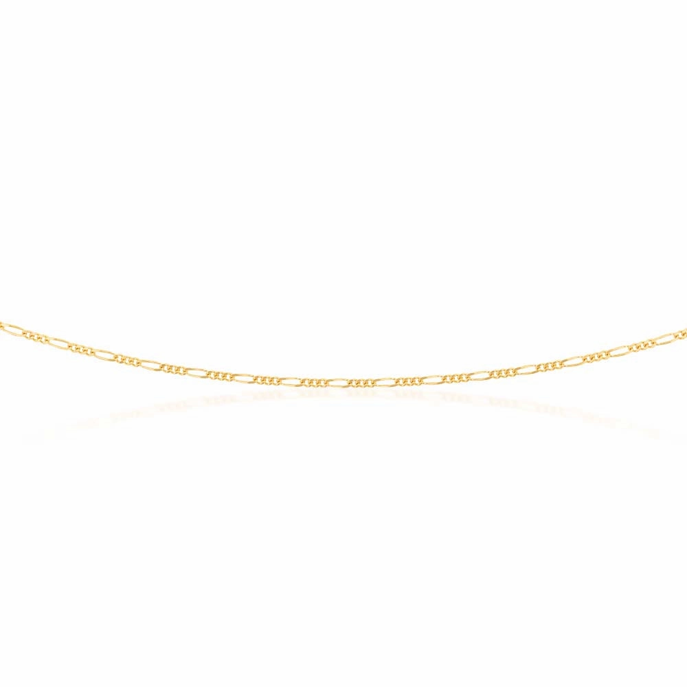 9ct Yellow Gold 40 Gauge 1:3 Figaro 56cm Chain