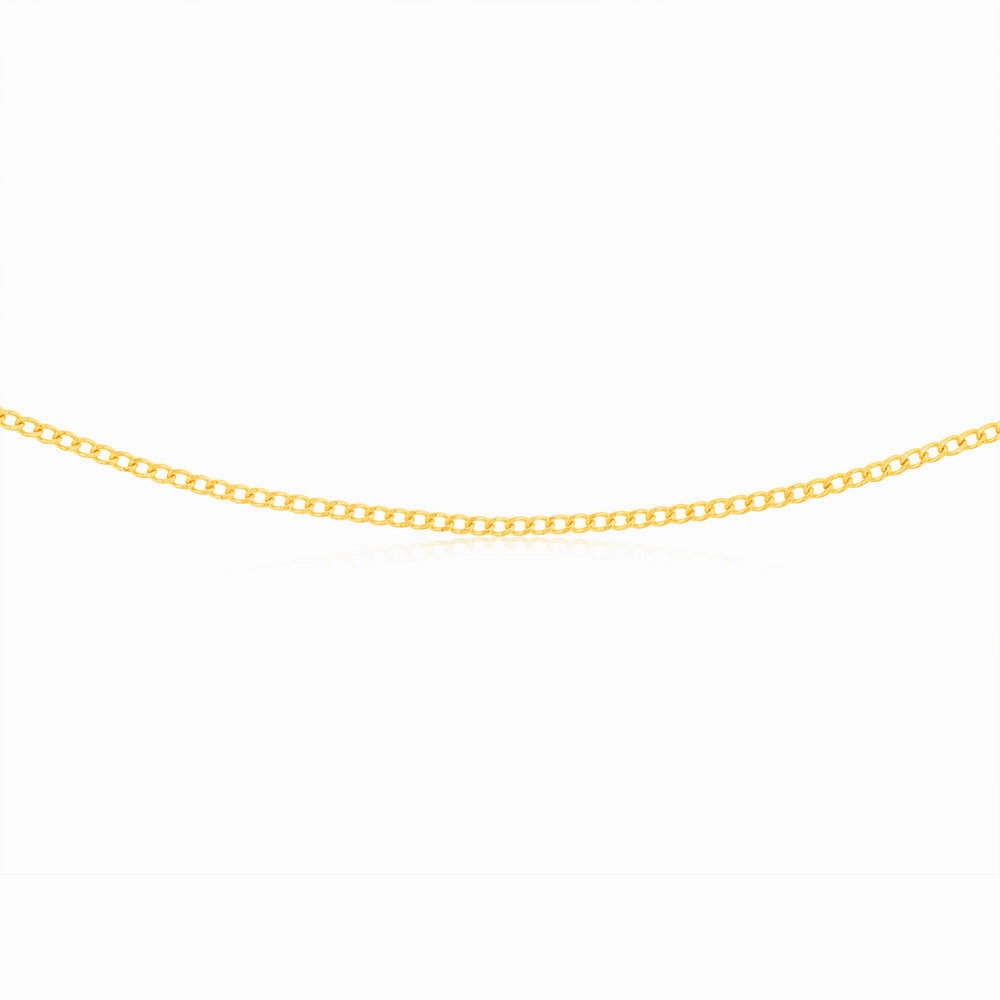 9ct Yellow Gold 40 Gauge Curb 50cm Chain