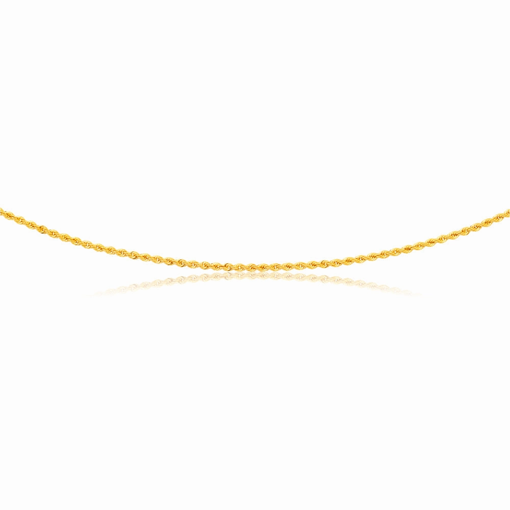9ct Yellow Gold 45cm Rope Chain 50Gauge