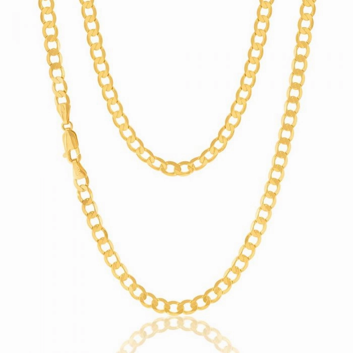 9ct Yellow Gold 55cm Curb Chain