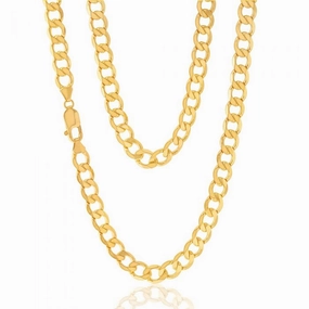 9ct Yellow Gold 55cm Curb Chain