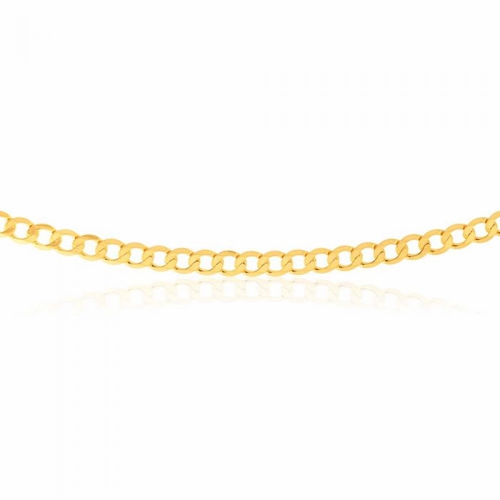 9ct Yellow Gold 55cm Curb Chain