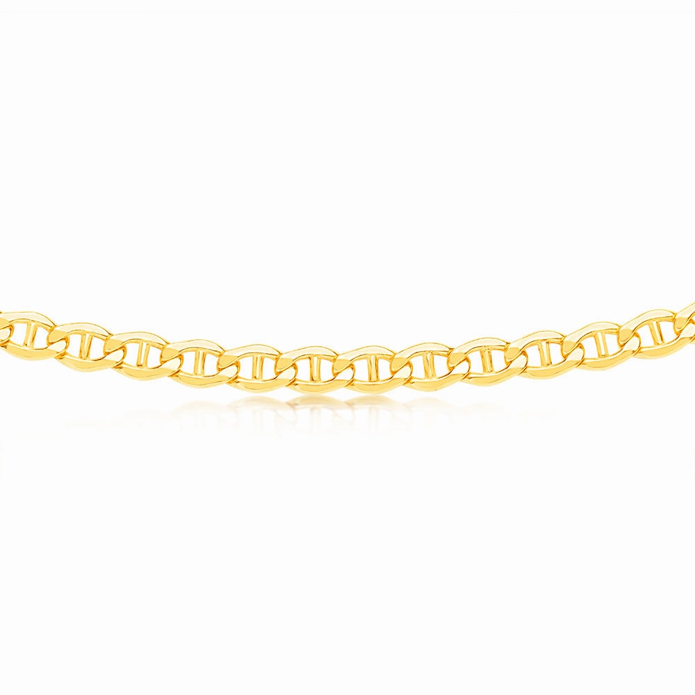 9ct Yellow Gold 55cm Silver Filled Anchor Chain